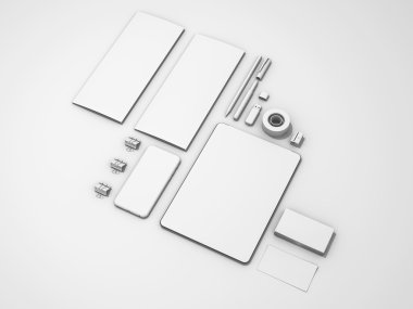 Beyaz arka plan üzerinde beyaz örnekler ayarla