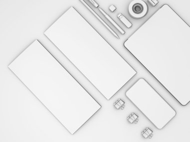 Beyaz arka plan üzerinde beyaz örnekler ayarla