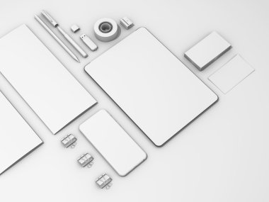 Beyaz arka plan üzerinde beyaz örnekler ayarla