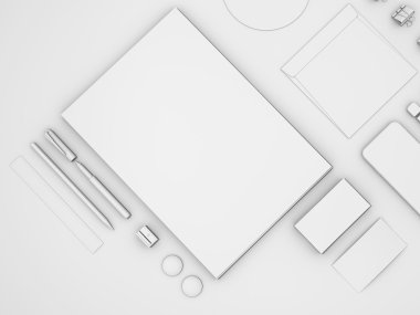 Beyaz arka plan üzerinde beyaz örnekler ayarla