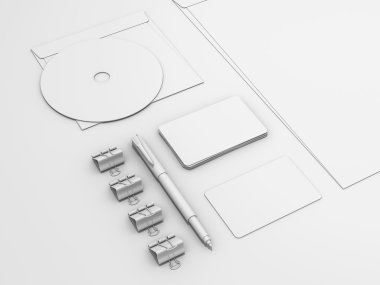 Beyaz arka plan üzerinde beyaz örnekler ayarla