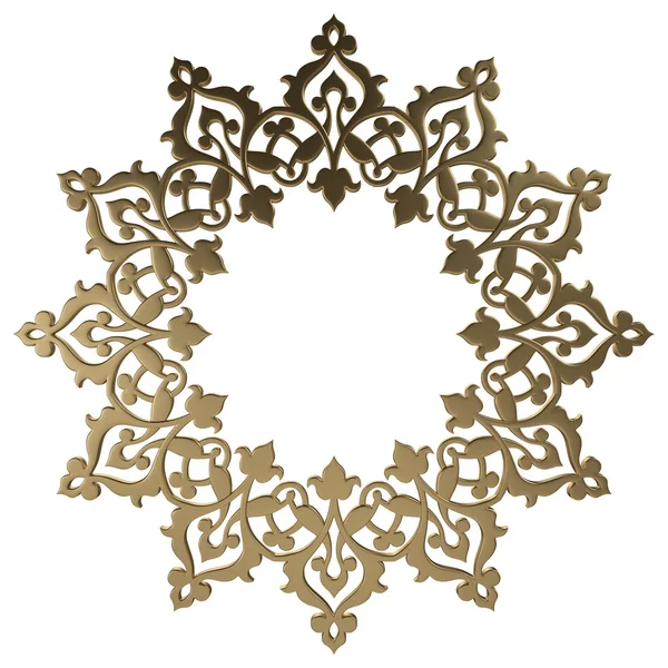 3d conjunto de un antiguo ornamento de oro sobre un fondo blanco —  Fotos de Stock