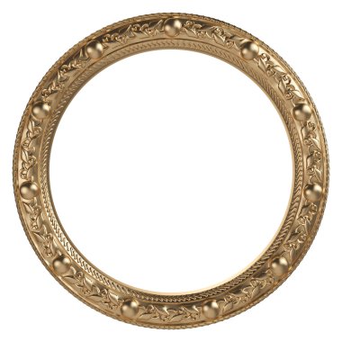 Altın Çerçeve. Beyaz arka plan üzerinde izole