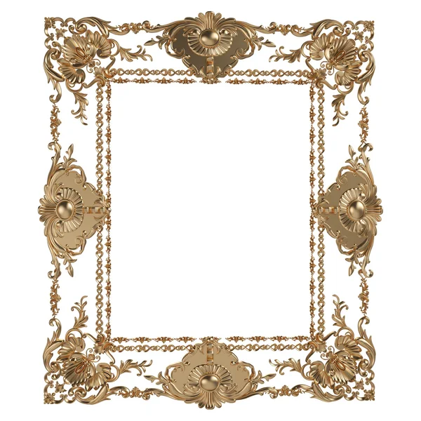 3d conjunto de un antiguo ornamento de oro sobre un fondo blanco — Foto de Stock