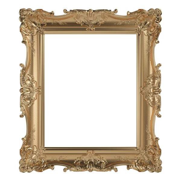 Altın Çerçeve. Beyaz arka plan üzerinde izole