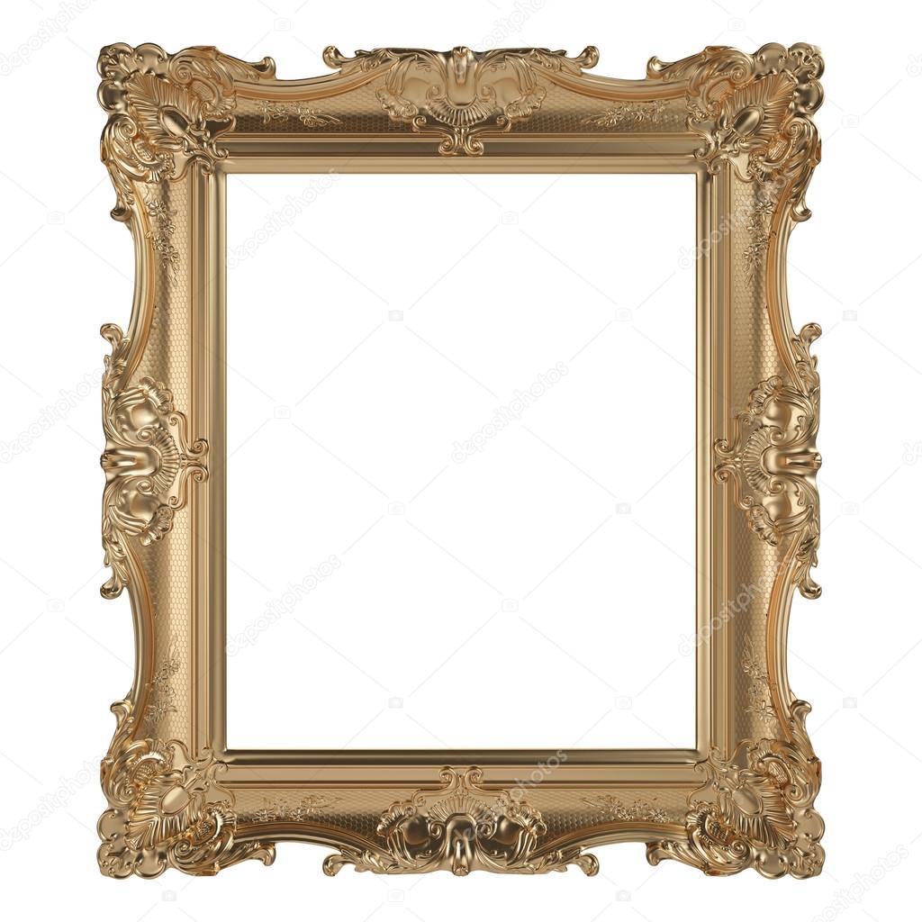 Gold frame. Isolated over white background