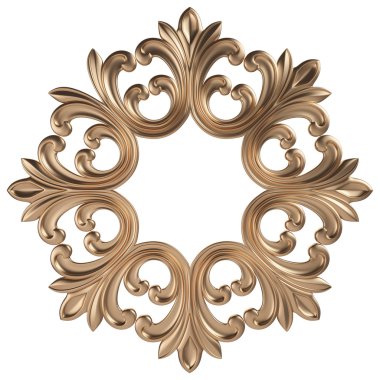 3D altın desen. Beyaz arka plan üzerinde izole