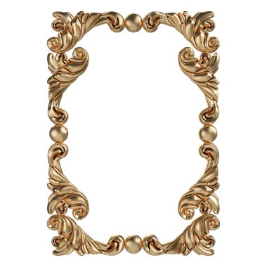 Altın desen. Beyaz arka plan üzerinde izole