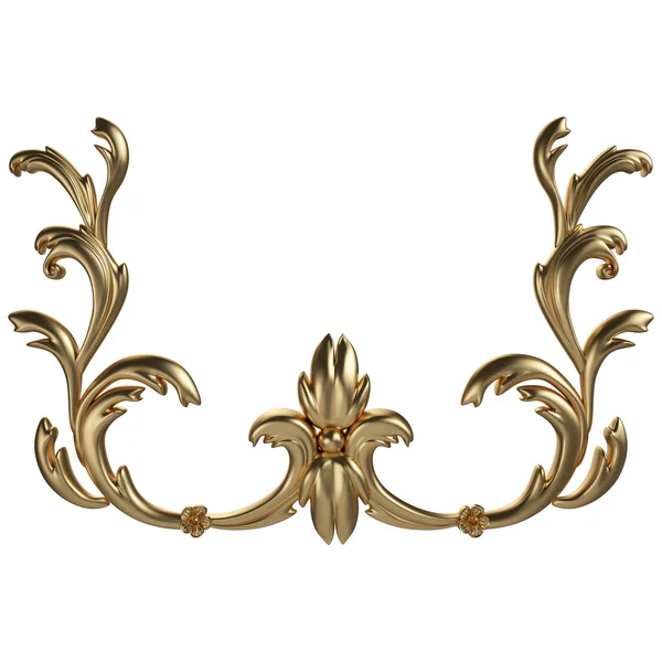 Antik altın süs beyaz bir arka plan üzerinde 3D set