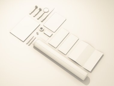 Vintage kimlik öğeleri kümesi