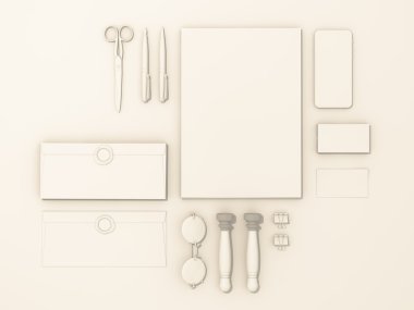 Vintage kimlik öğeleri kümesi