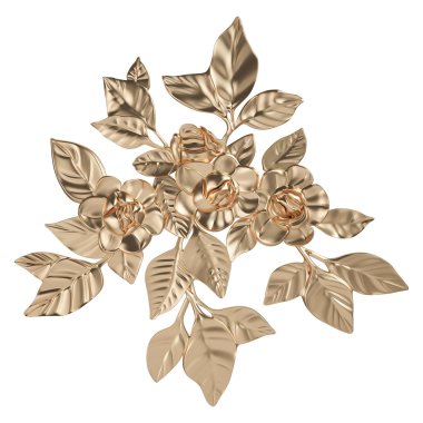 Altın desen. Beyaz arka plan üzerinde izole