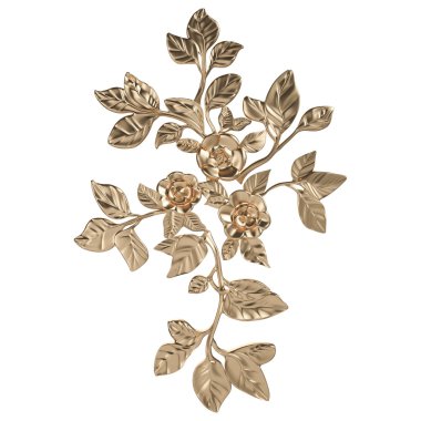 Altın desen. Beyaz arka plan üzerinde izole