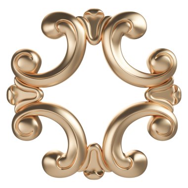 Altın desen. Beyaz arka plan üzerinde izole