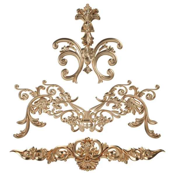 Altın desen. Beyaz arka plan üzerinde izole