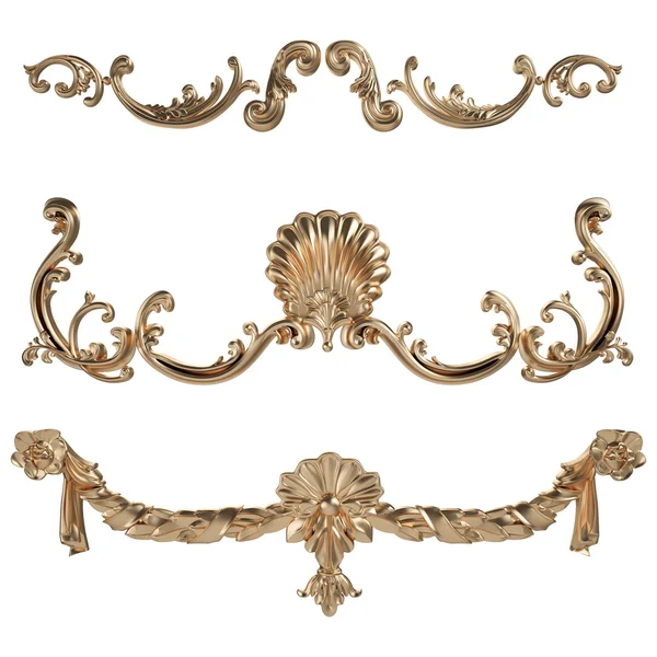 Altın desen. Beyaz arka plan üzerinde izole