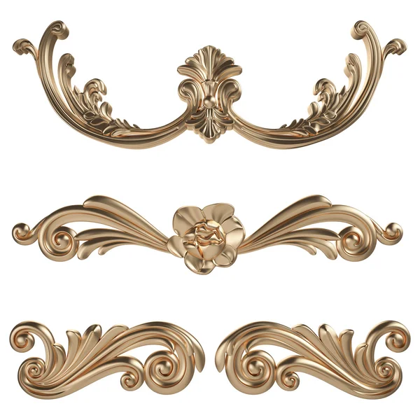 Altın desen. Beyaz arka plan üzerinde izole