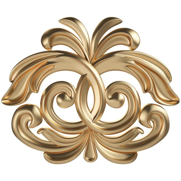 Jogo 3d de um ornamento de ouro antigo em um fundo branco — Fotografia de Stock