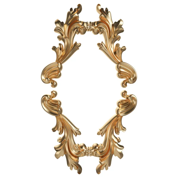 3D sada prastaré zlatý Ornament na bílém pozadí — Stock fotografie