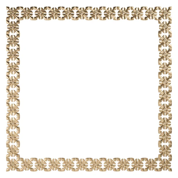 Moldura dourada. Isolado sobre fundo branco — Fotografia de Stock