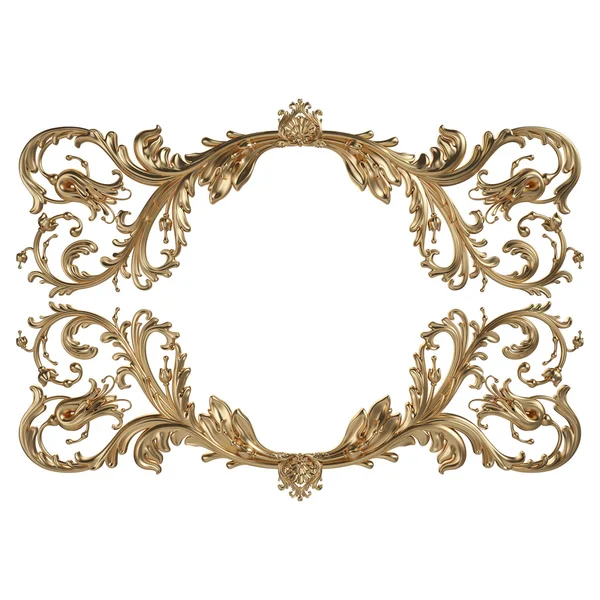 Antik altın süs beyaz bir arka plan üzerinde 3D set