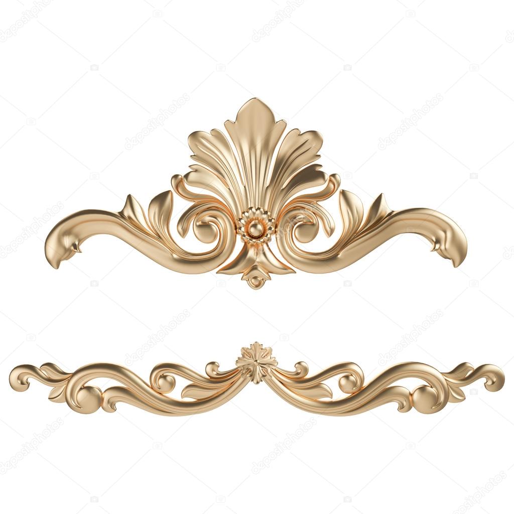 Gold pattern. Isolated over white background