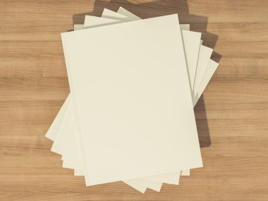 Ahşap arka plan üzerinde boş dergi mockup