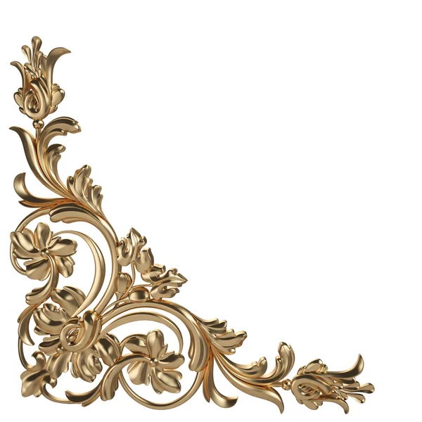 3d set of an ancient gold ornament on a white background — Stock Photo, Image