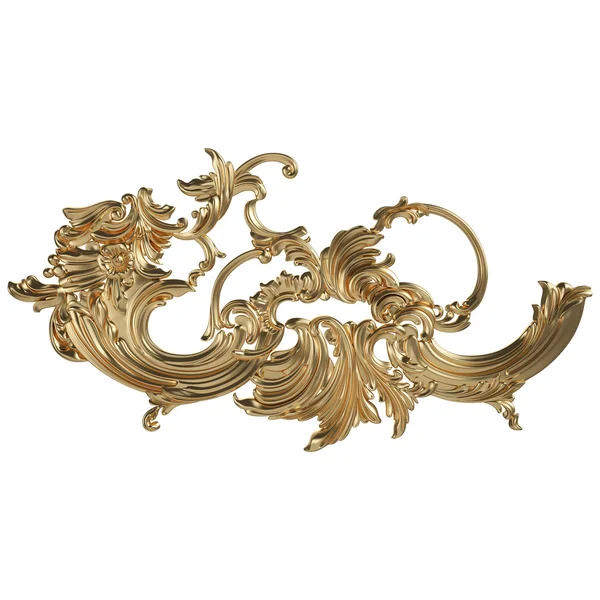 3D набор древнего золотого орнамента на белом фоне — стоковое фото