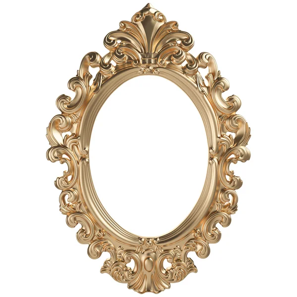 Gouden frame. Geïsoleerd op witte achtergrond — Stockfoto