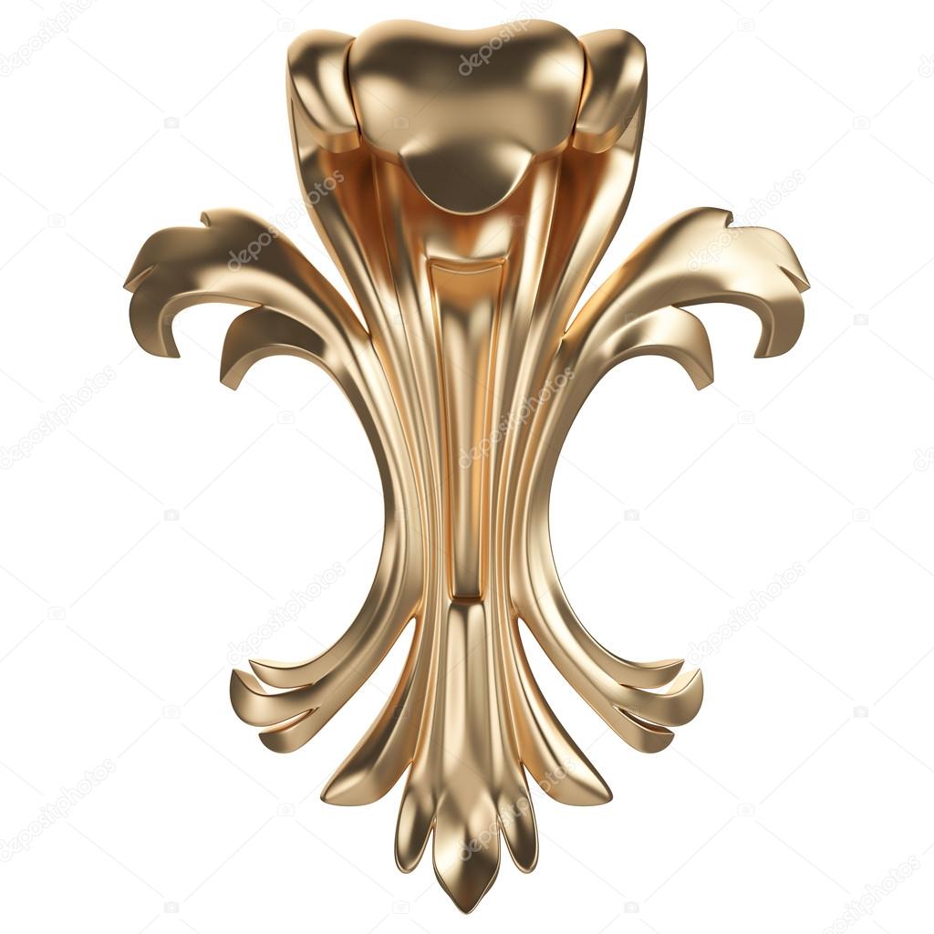 Gold pattern. Isolated over white background