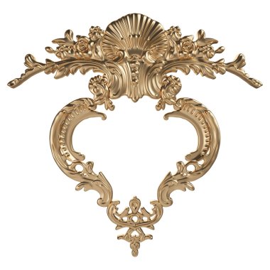 Altın desen. Beyaz arka plan üzerinde izole