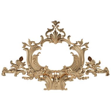 Altın desen. Beyaz arka plan üzerinde izole