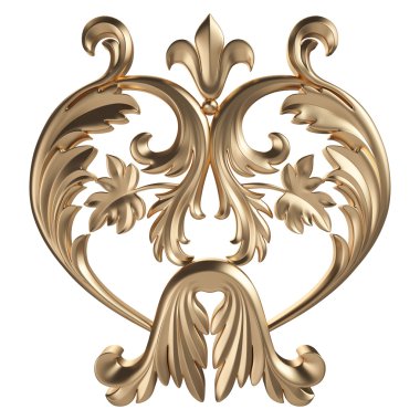 Antik altın süs 3D set