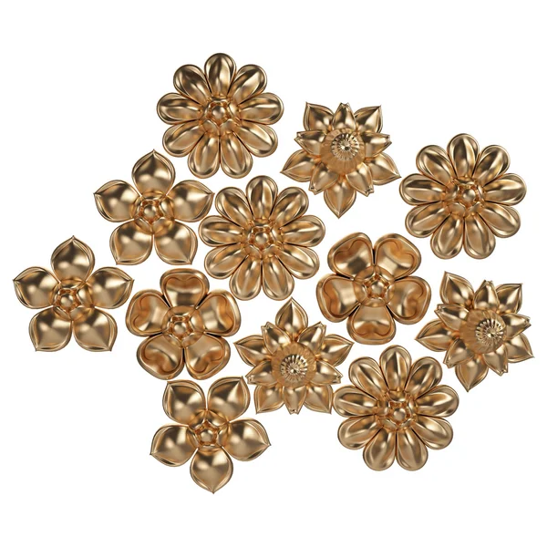 Antik altın süs 3D set