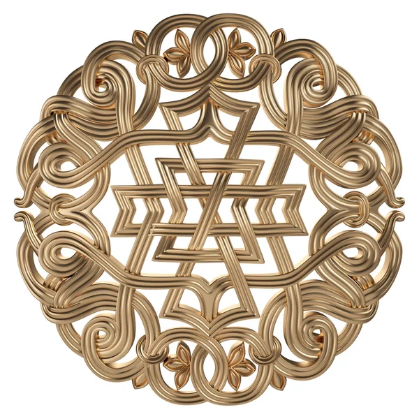 3D-verzameling van een oude gouden ornament — Stockfoto