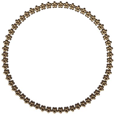 Altın Çerçeve. Beyaz arka plan üzerinde izole