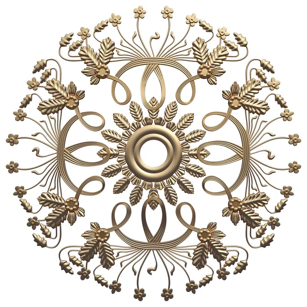 Ornamento d'oro. isolato su sfondo bianco — Foto Stock