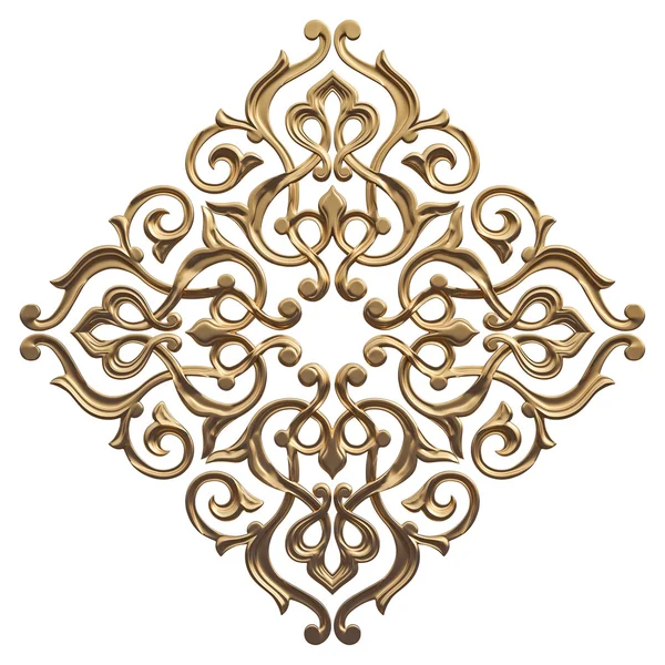 Altın desen. Beyaz arka plan üzerinde izole