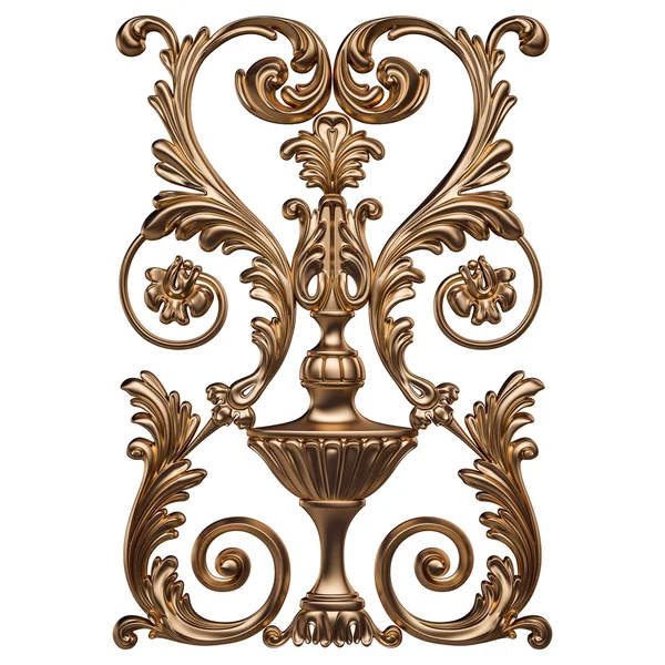 Altın desen. Beyaz arka plan üzerinde izole