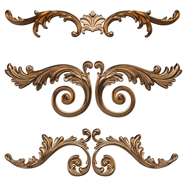 Altın desen. Beyaz arka plan üzerinde izole