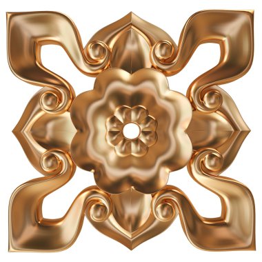 Altın deseni kümesi. Beyaz arka plan üzerinde izole