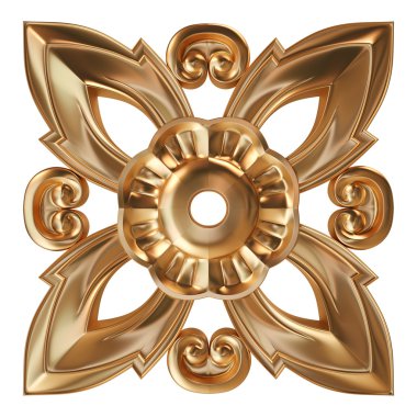 Altın deseni kümesi. Beyaz arka plan üzerinde izole