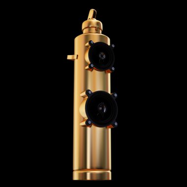 Altın bir hoparlör Illustration. İzole