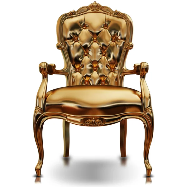 Иллюстрация золотого кресла. Isolated — стоковое фото