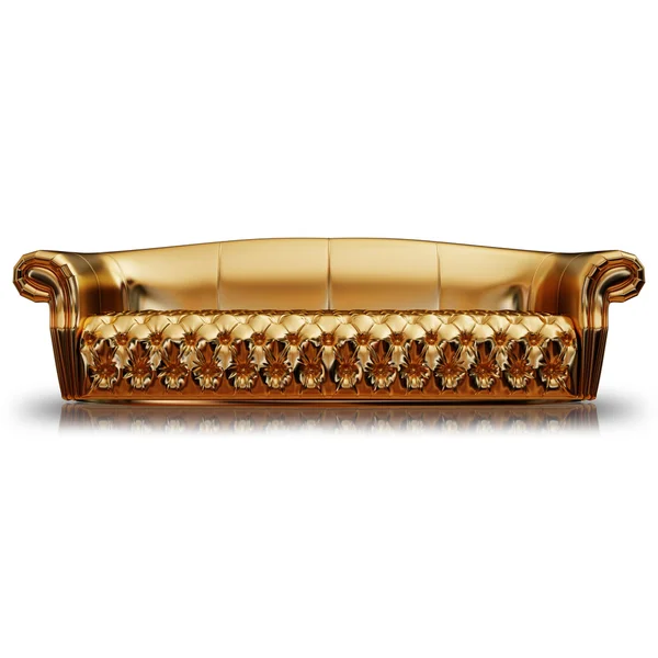 Ілюстрація золотого дивана. Ізольовані — стокове фото