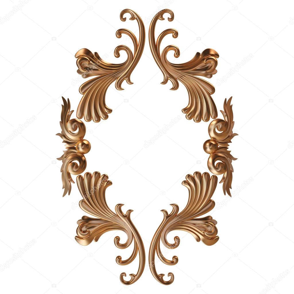 Set of gold ornament. Isolated over white background