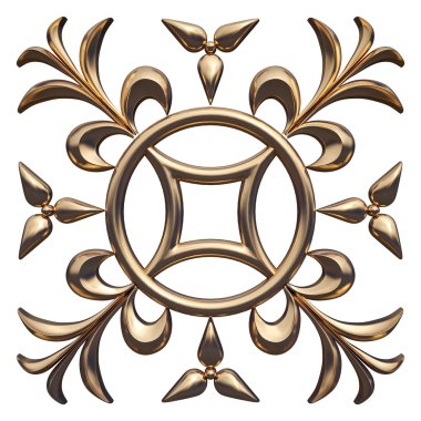 Altın deseni kümesi. Beyaz arka plan üzerinde izole