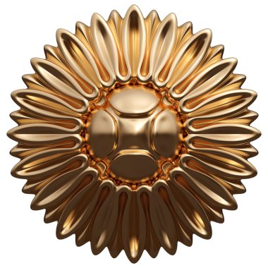 Altın süs kümesi. Beyaz arka plan üzerinde izole