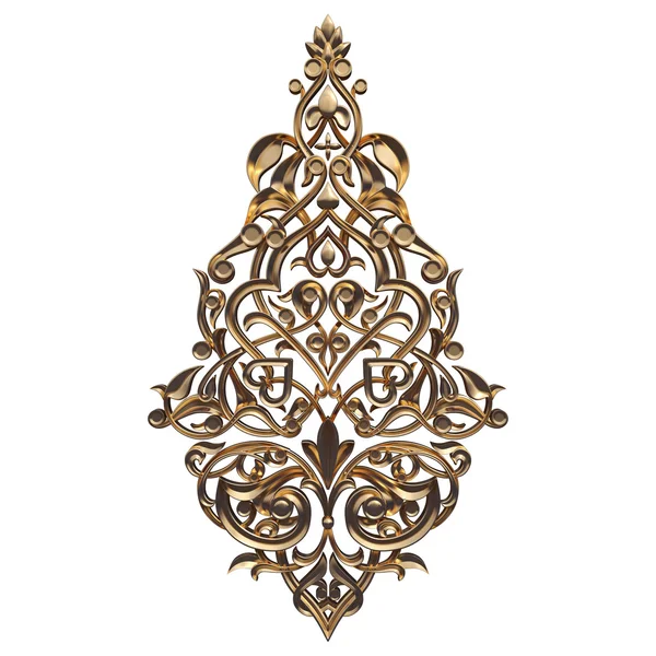 3d set of an ancient gold ornament on a white background — Stock Photo, Image